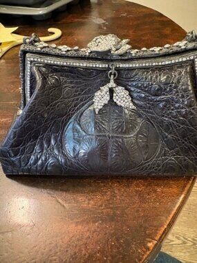 Besso Black Embossed Leather